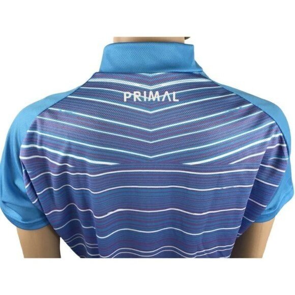 Primal Wear women's cycling bike jersey size large kismet blue striped NWT - Picture 7 of 11